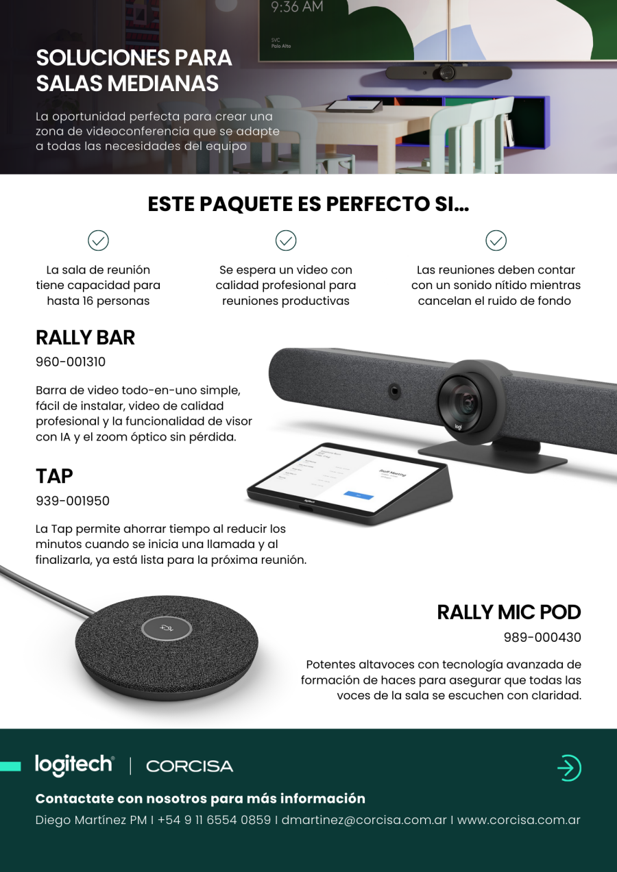 Soluciones Logitech para Salas Medianas